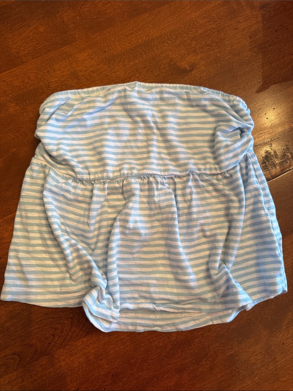 Striped Blue and White Knit strapless top American Eagle m